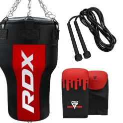 RDX AR 3-in-1 Angle Punch Bag (Unfilled) with Gloves Set
