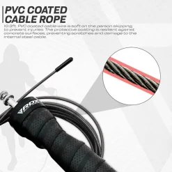 RDX B4 Adjustable 10.3ft Skipping Rope with 2 Tangle-Free Steel Wires