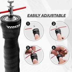 RDX B4 Adjustable 10.3ft Skipping Rope with 2 Tangle-Free Steel Wires
