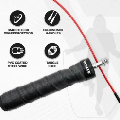 RDX B4 Adjustable 10.3ft Skipping Rope with 2 Tangle-Free Steel Wires