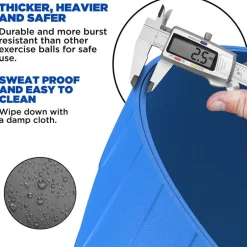RDX B2 Inflatable Yoga Ball with Anti-Slip Base, Resistance Tubes & Air Pump