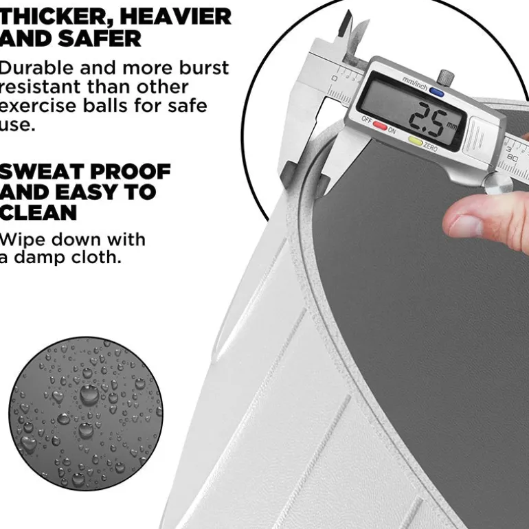 RDX B2 Inflatable Yoga Ball with Anti-Slip Base, Resistance Tubes & Air Pump
