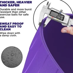 RDX B2 Inflatable Yoga Ball with Anti-Slip Base, Resistance Tubes & Air Pump