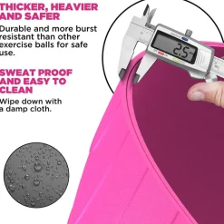 RDX B2 Inflatable Yoga Ball with Anti-Slip Base, Resistance Tubes & Air Pump