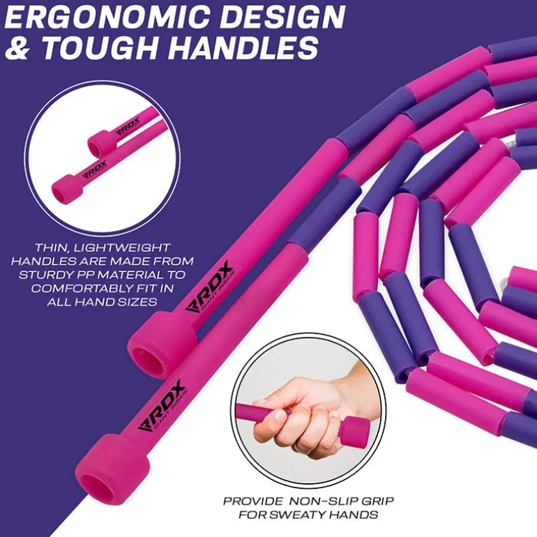 RDX BP Pink Purple Colour Braided Nylon Tangle-Free 10ft Kids Skipping Rope