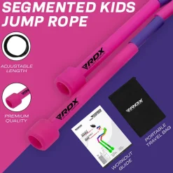 RDX BP Pink Purple Colour Braided Nylon Tangle-Free 10ft Kids Skipping Rope