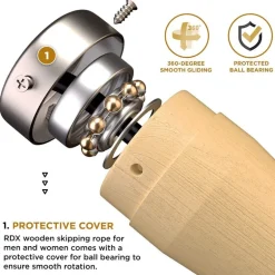 RDX BR 10.3ft Wooden Handles Skipping Rope