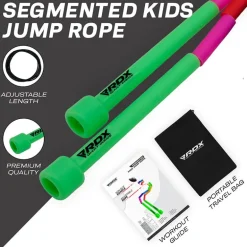 RDX BR Rainbow Color Braided Nylon Tangle-Free 10ft Kids Skipping Rope