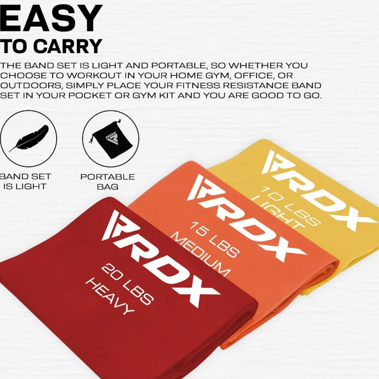 RDX B4 TPE Flat Resistance Training Bands Set