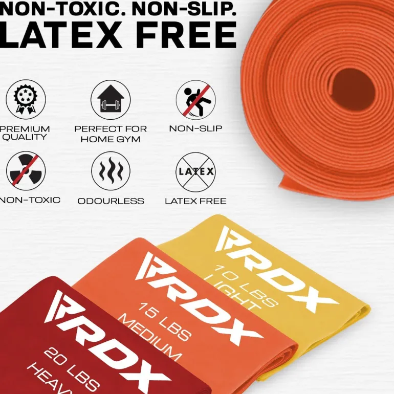 RDX B4 TPE Flat Resistance Training Bands Set
