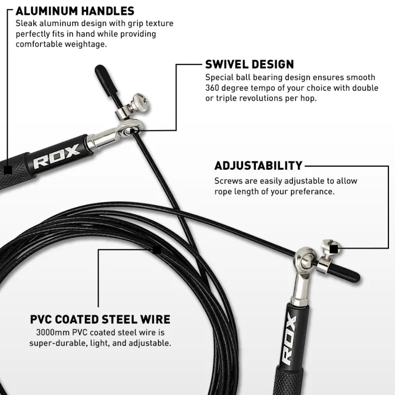 RDX C2 Adjustable Aluminum Handle Skipping Rope
