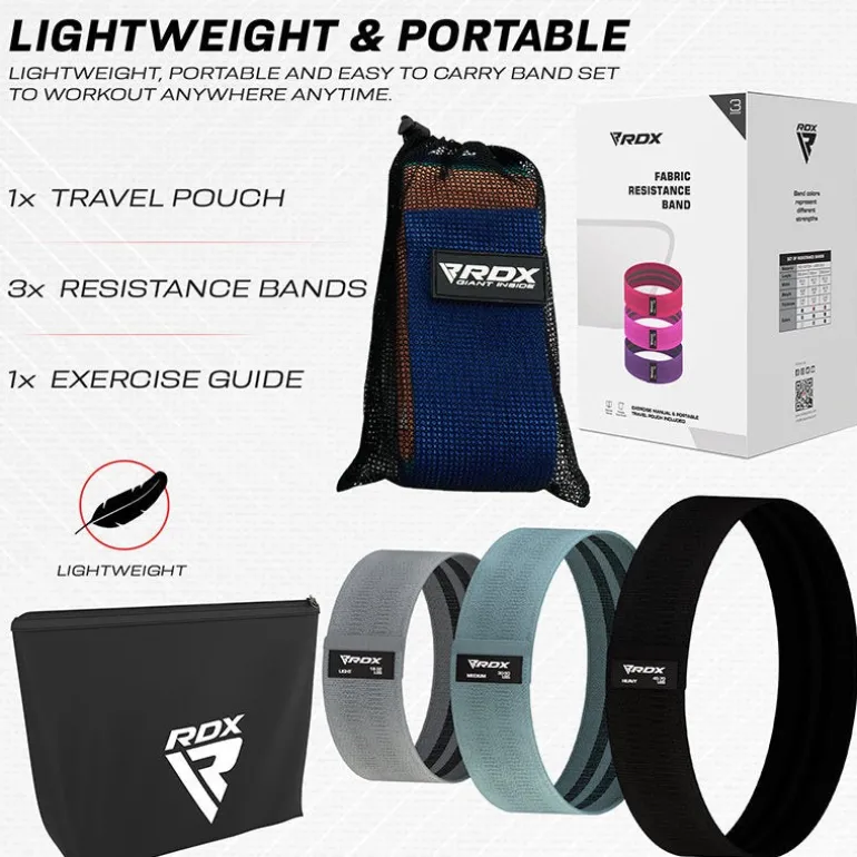 RDX CG Heavy-Duty Fabric Resistance Training Bands for Fitness