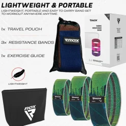RDX CL Heavy-Duty Fabric Resistance Training Bands for Fitness