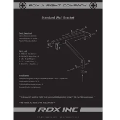 RDX C4 Steel Wall Bracket & 4 Hook Chains