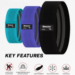 RDX CU Heavy-Duty Fabric Resistance Training Bands for Fitness