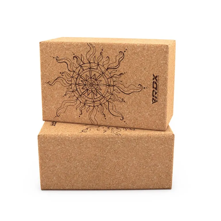 RDX D2 Cork Yoga Block Non-Slip Brick