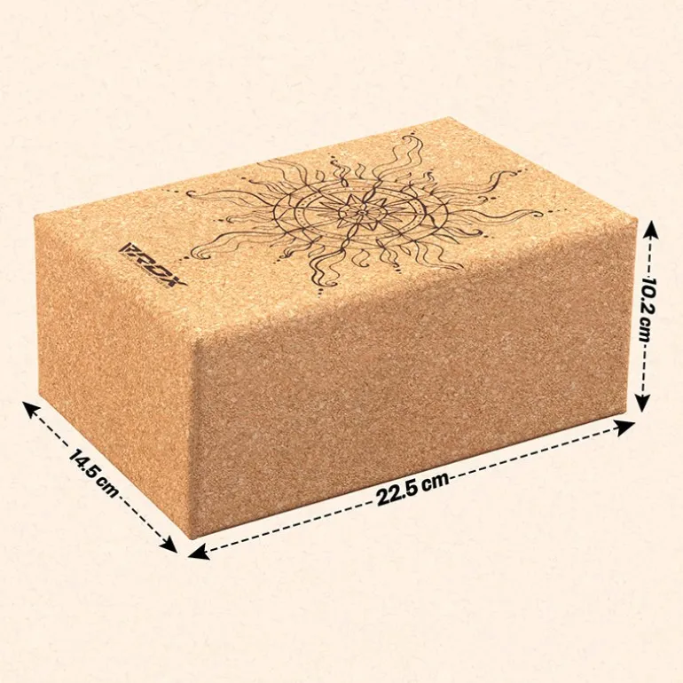 RDX D2 Cork Yoga Block Non-Slip Brick