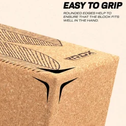 RDX D3 Cork Yoga Block Non-Slip Brick