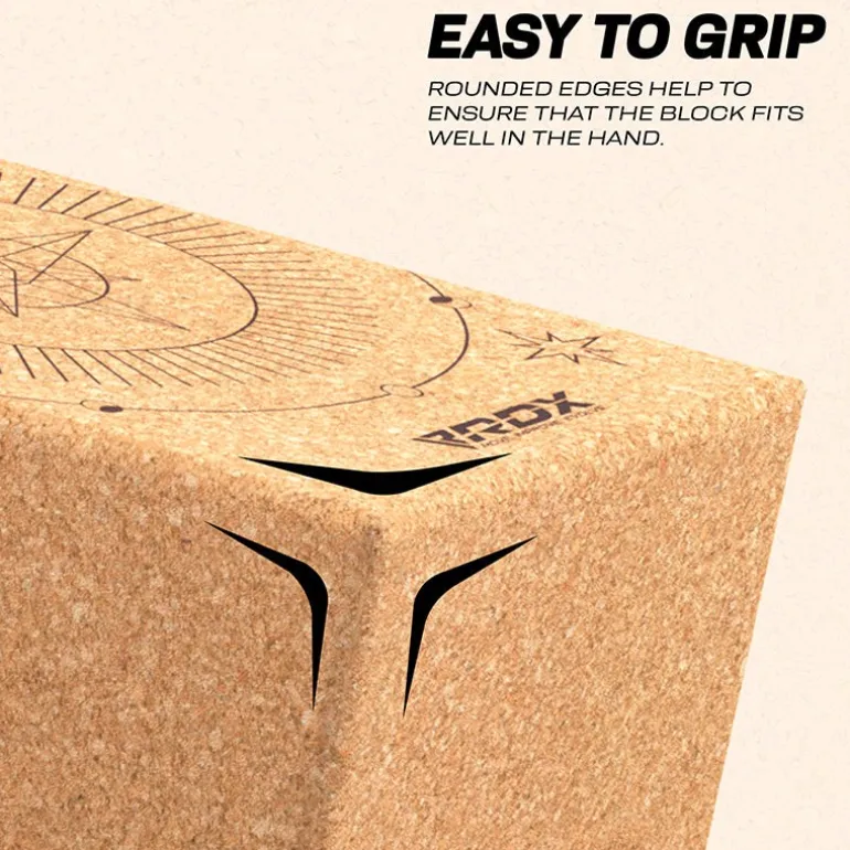 RDX D5 Cork Yoga Block Non-Slip Brick