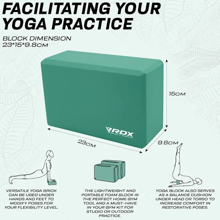 RDX D14 High Density EVA Foam Yoga Blocks Non-Slip Brick