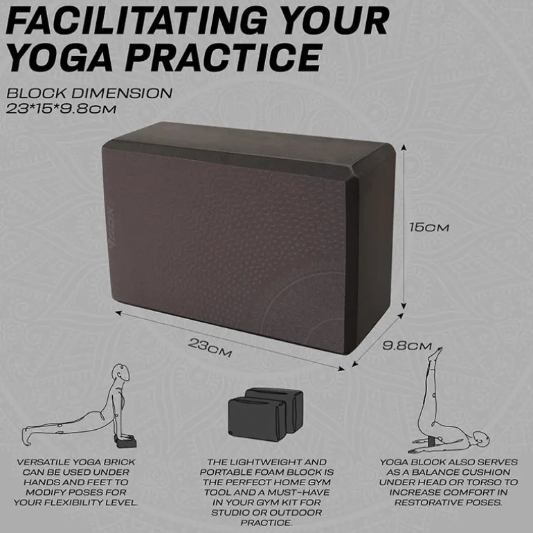 RDX D10 High Density EVA Foam Yoga Blocks Non-Slip Brick