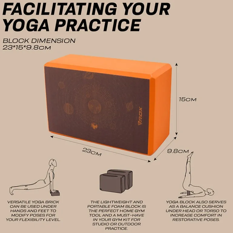 RDX D1 High Density EVA Foam Yoga Blocks Non-Slip Brick