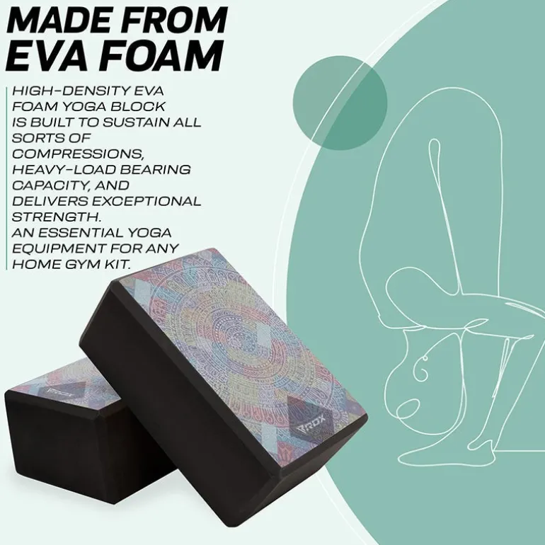 RDX D3 High Density EVA Foam Yoga Blocks Non-Slip Brick