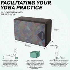 RDX D3 High Density EVA Foam Yoga Blocks Non-Slip Brick
