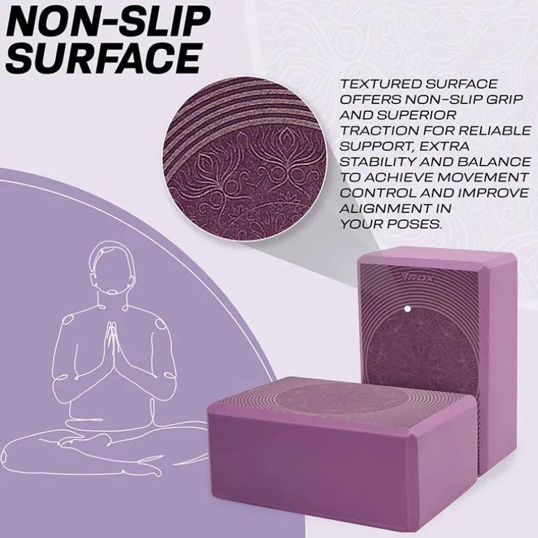 RDX D15 High Density EVA Foam Yoga Blocks Non-Slip Brick