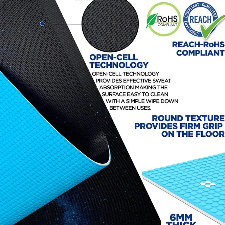 RDX D7 Iris 6mm PVC Yoga Mat Blue Dot