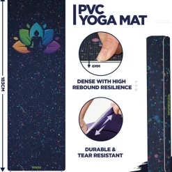RDX D1 Iris 6mm PVC Yoga Mat Midnight Lotus