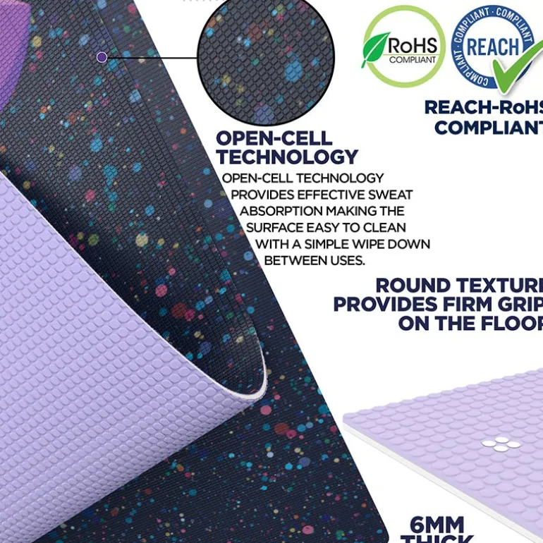 RDX D1 Iris 6mm PVC Yoga Mat Midnight Lotus