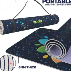 RDX D1 Iris 6mm PVC Yoga Mat Midnight Lotus