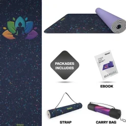 RDX D1 Iris 6mm PVC Yoga Mat Midnight Lotus