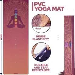RDX D3 Iris 6mm PVC Yoga Mat Pink Sundial