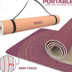 RDX D3 Iris 6mm PVC Yoga Mat Pink Sundial