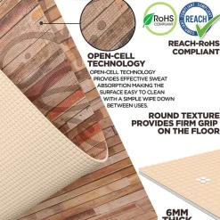 RDX D4 Iris 6mm PVC Yoga Mat Rustic Wood