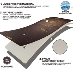 RDX D6 Iris 6mm PVC Yoga Mat Solar Brown