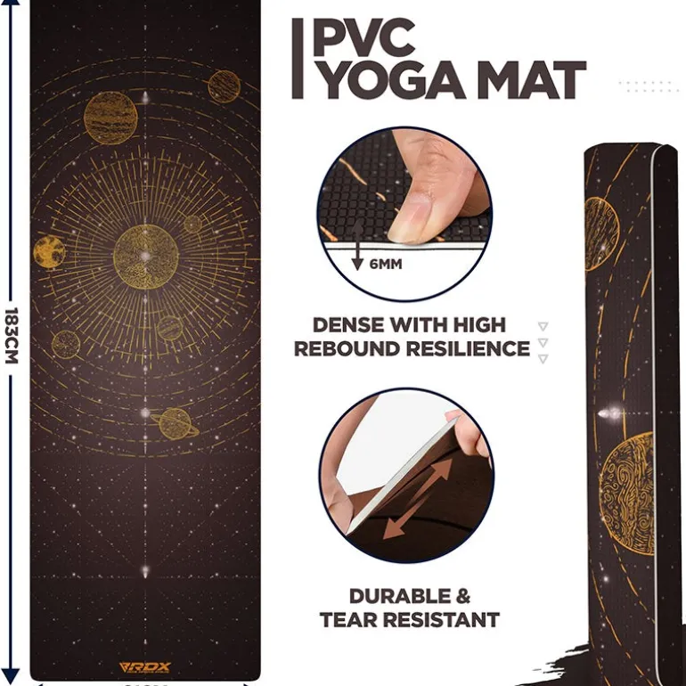 RDX D6 Iris 6mm PVC Yoga Mat Solar Brown