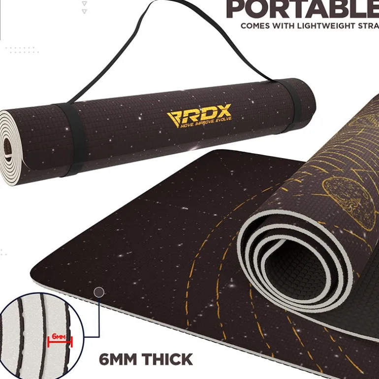 RDX D6 Iris 6mm PVC Yoga Mat Solar Brown