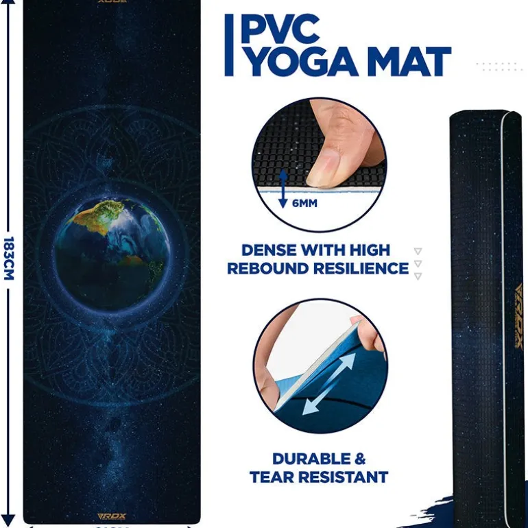 RDX D9 Iris 6mm PVC Yoga Mat Space Medallion