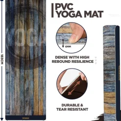 RDX D5 Iris 6mm PVC Yoga Mat Timber Blend