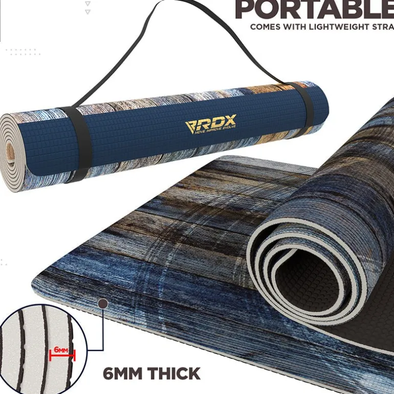 RDX D5 Iris 6mm PVC Yoga Mat Timber Blend