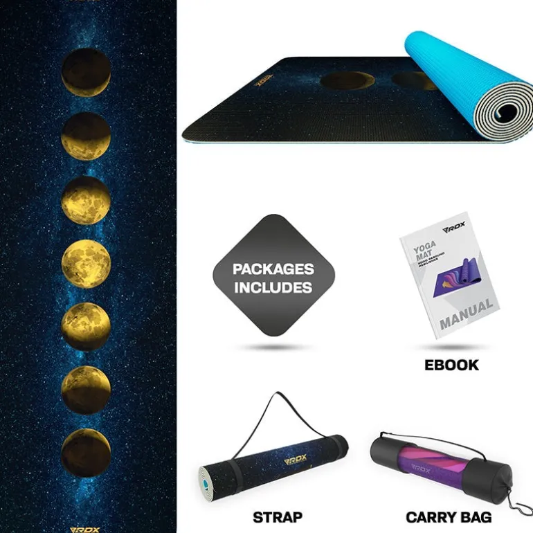 RDX D8 Iris 6mm PVC Yoga Mat Universe Blue
