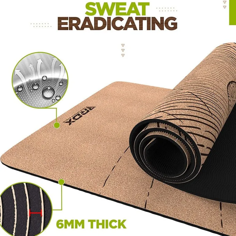 RDX D4 6mm Cork Yoga Mat