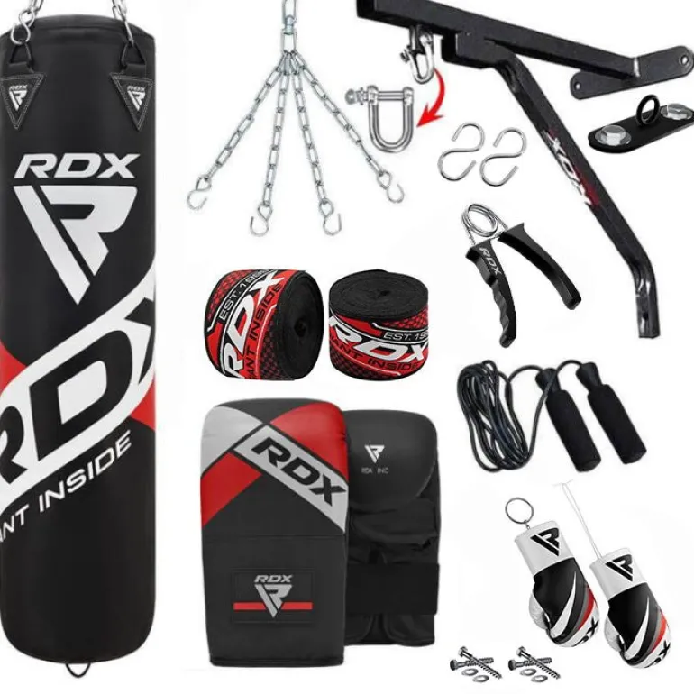 RDX F10B 14PC Punch Bag with Bag Mitts Home Gym Set