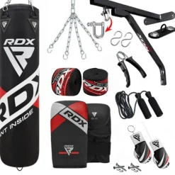 RDX F10B 14PC Punch Bag with Bag Mitts Home Gym Set