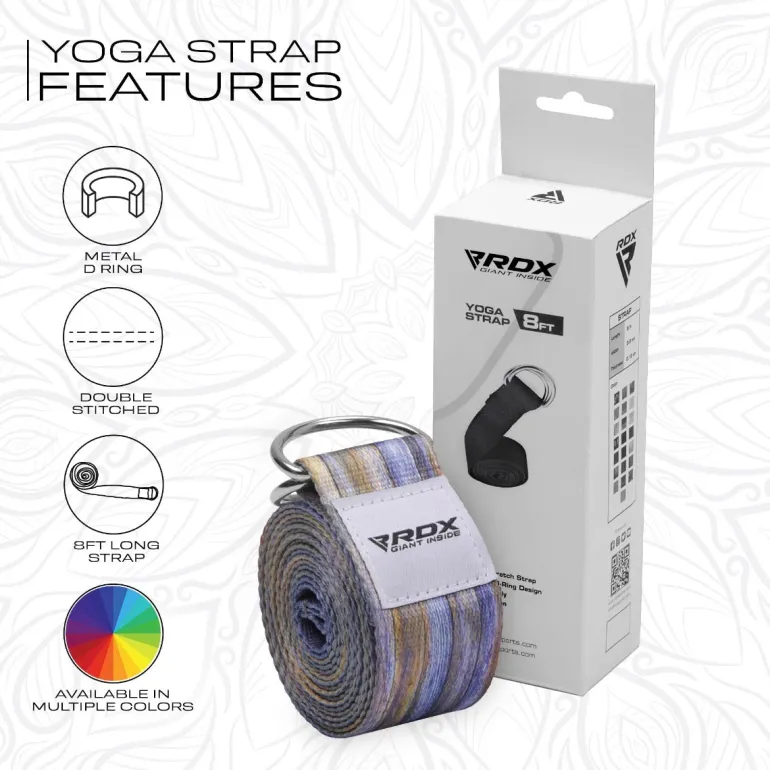 RDX F1 D-Ring Steel Buckle Cotton Yoga Strap