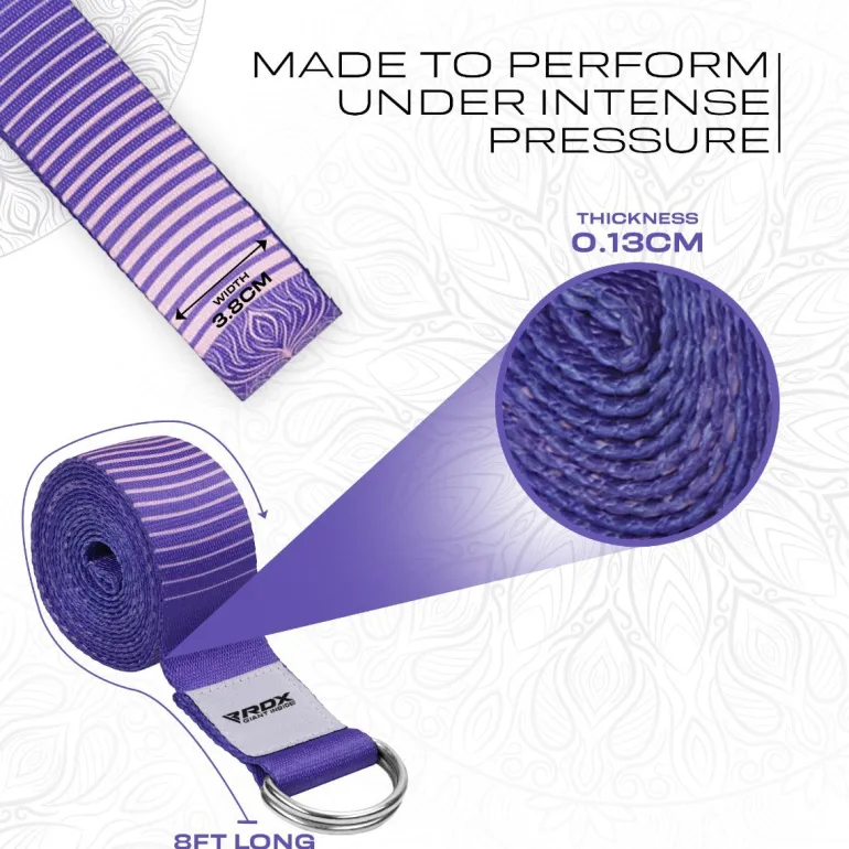 RDX F12 D-Ring Steel Buckle Cotton Yoga Strap