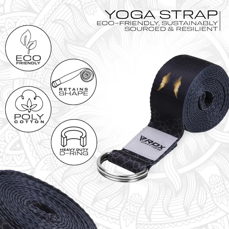 RDX F8 D-Ring Steel Buckle Cotton Yoga Strap